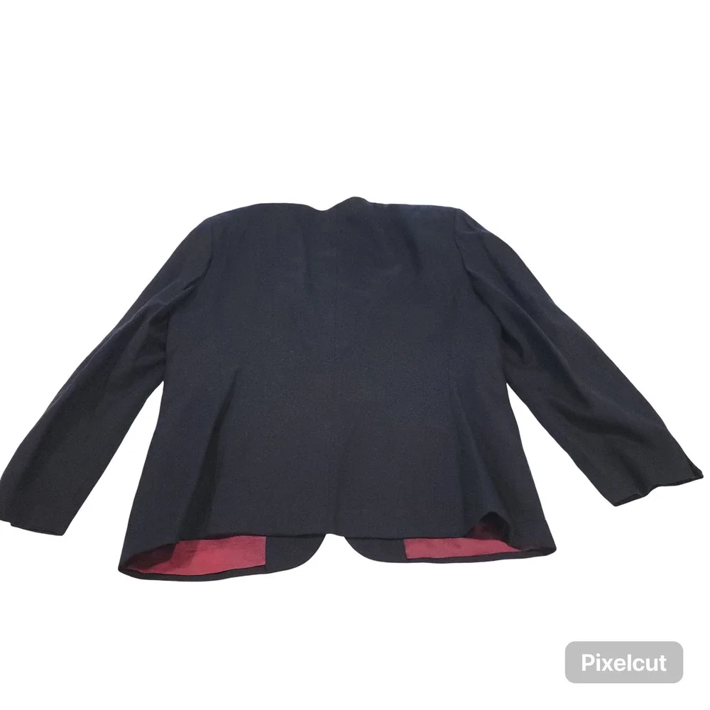 Vintage Jones New York Skirt Suit Womens 14 Navy Blue Lined 2 Piece USA Workwear